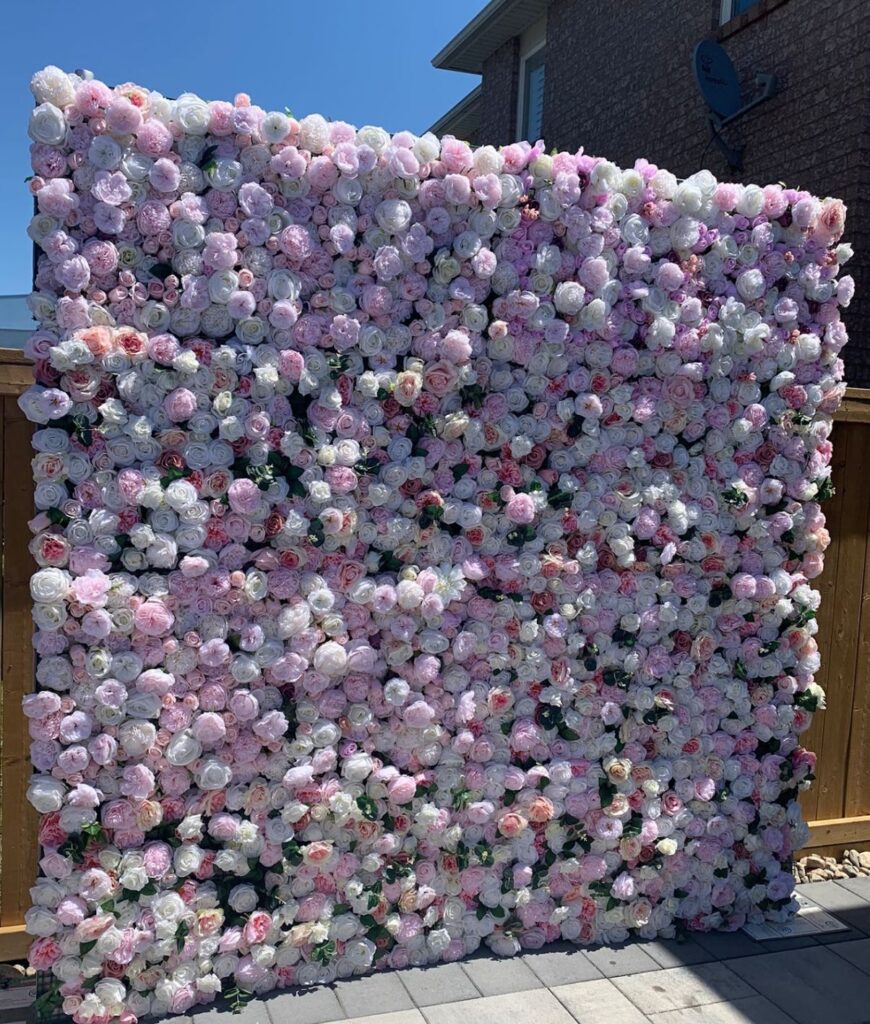 Toronto Flower wall rental in mixed colors 
