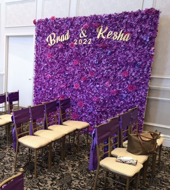 Purple Toronto Flower Wall Rental