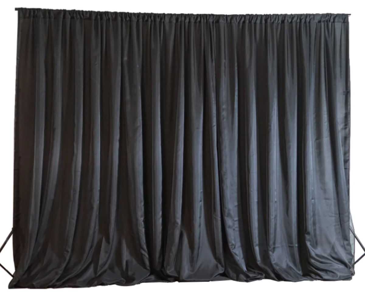 Black Velvet Drapes Photo Booth Backdrop