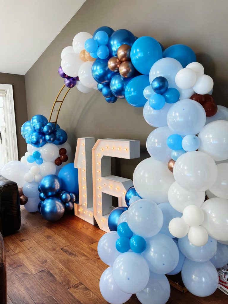 St. Catharines Balloon arch and marquee numbers
